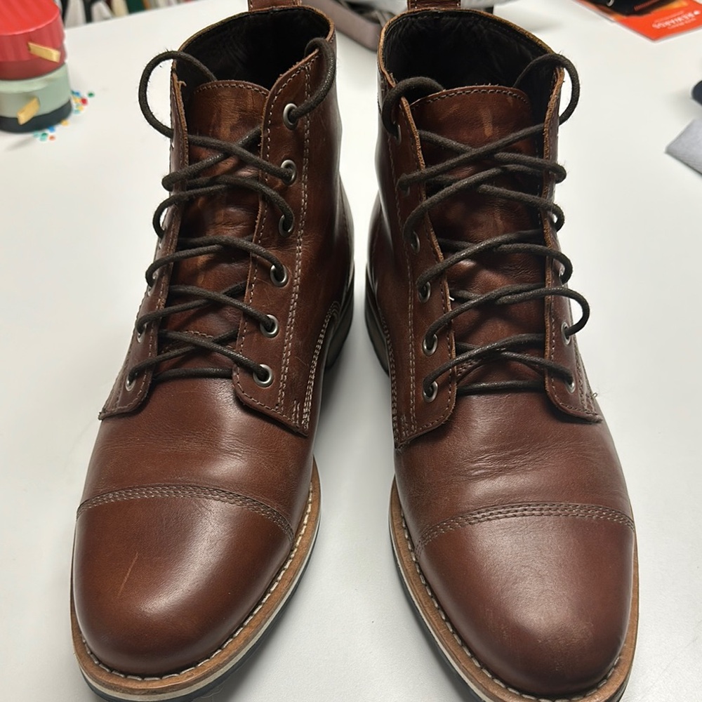 Helm Zind Teak Men's Brown Leather Boots size 11.5